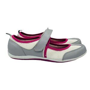 Vionic Shoes Womens Size 8 Gray White Pink Ailie Orthaheel Mary Jane Sneakers